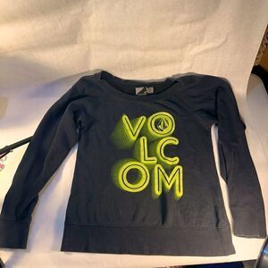 Volcom Sweatshirt - Juniors S - black with yellow letters